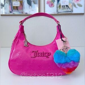JUICY COUTURE Bag Semi Charmed Crossbody Hobo - Hot Pink